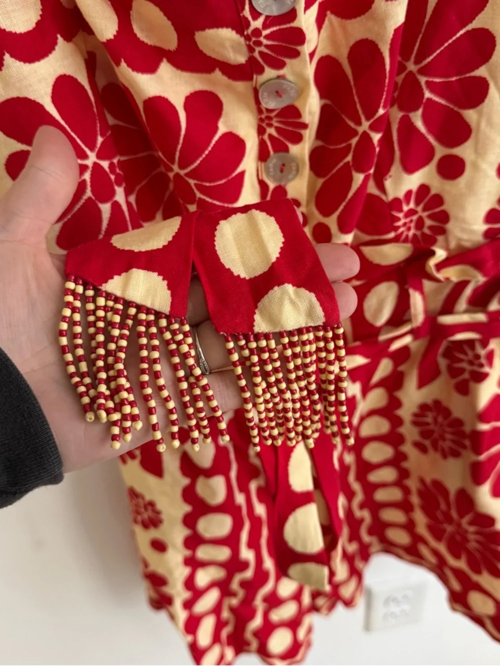 Farm Rio Palermo Red Sleeveless Romper - Picture 6 of 9